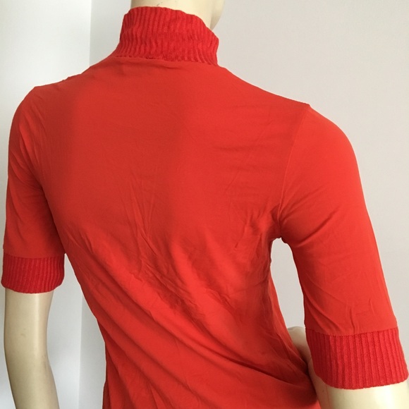 🔴 Vtg orange Zara turtleneck short sleeved top - Picture 6 of 8